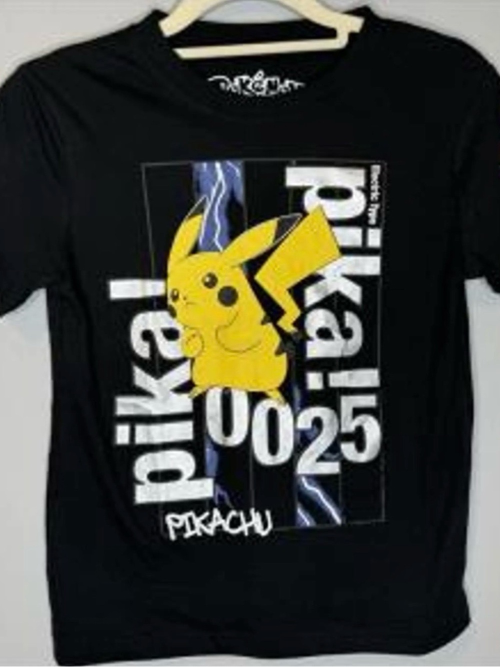 Primark Black T-shirt with Yellow Pikachu Graphic